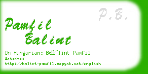 pamfil balint business card